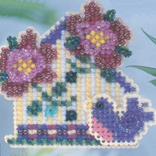 Bluebird Cottage Bead Cross Stitch Kit Mill Hill 2004 Spring Bouquet