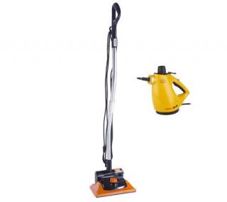 Haan Floor Steamer w/Carpet Tray & Handheld Steam Sanitizerw/Acc 