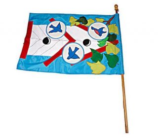 Evergreen House Spinner Flag with Wooden Mounting Pole —