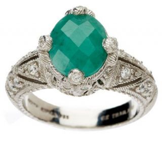 Judith Ripka Sterling 1.80 cttw Emerald Solitare Ring —