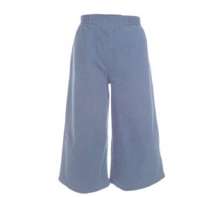 Denim & Co. Original Waist Stretch Wide Leg Crop Pants —