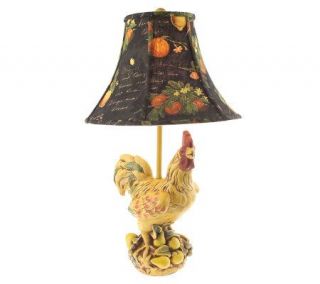 Tuscan Rooster Table Lamp w/Fruit Shade by Valerie —