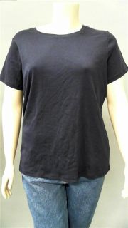 Covington Plus Womens 16 18W T Shirt Tee Top Blue Solid Short Sleeve
