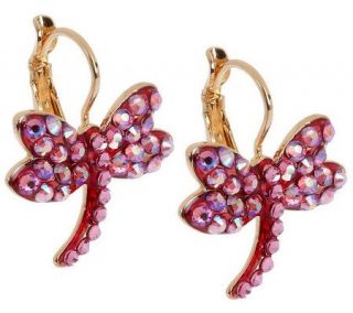 Kirks Folly Dragonfly Dazzler Sparkle Lever Back Earrings —