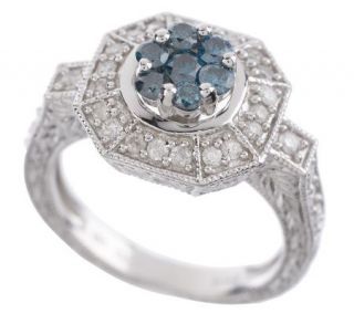 AffinityDiamond Sterling 8/10 ct tw Blue Vintage Ring —