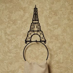 New French Country Chic Paris France EIFEL TOWER Bath Towel Wall Ring