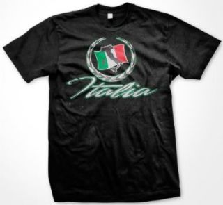 Italia Flag Cadillac Symbol Mens T Shirt Italian Italy