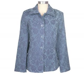 Susan Graver Tapestry Button Front Jacket —