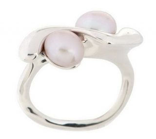 Hagit Gorali Sterling Cultured Pearl Wave Stack Ring —