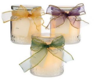 CandleImpressio Set of 3Scented 4 Flameless Jar Candles with Timers 