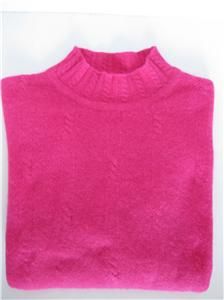 Courtenay Sweater Top Cable Detail Pink Mock Turtle Neck Soft