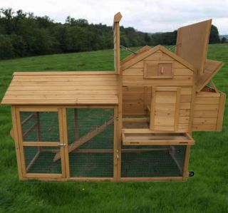 Pawhut Deluxe Wood Chicken Coop Nest Box Poultry Hen House Rabbit