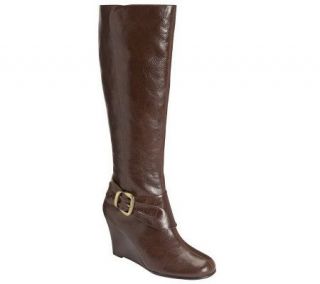 Aerosoles Plum What May Tall Shaft Double Zip Wedge Boots —