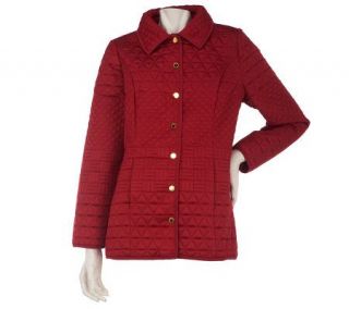 Isaac Mizrahi Live Multi pattern Quilted Coat   A228518