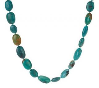 Bold Turquoise Freeform Nugget 18 Necklace with Sterling Toggle Clasp 