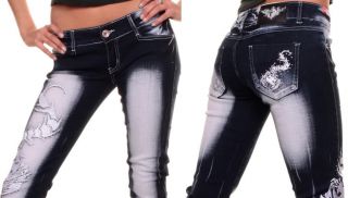 Crazy Age Skinny Jeans SCORPION + Ed Hardy tattoo♥ waist 24/26/28