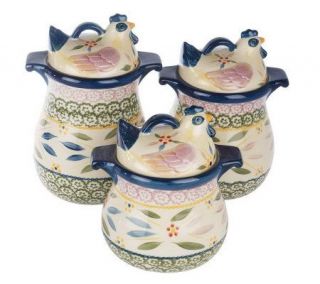 Temp tations Old World Figural Chicken 3 piece Canister Set — 