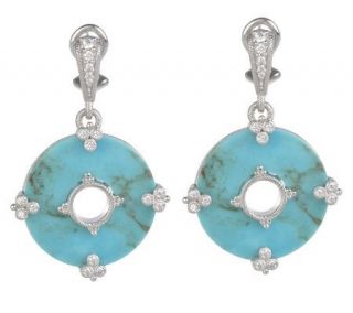 Judith Ripka Sterling Turquoise and Diamonique Earrings —