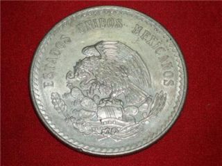 1947 Cuauhtemoc 90% Silver Aztec Ruler Cinco Pesos Mexico city Mint #