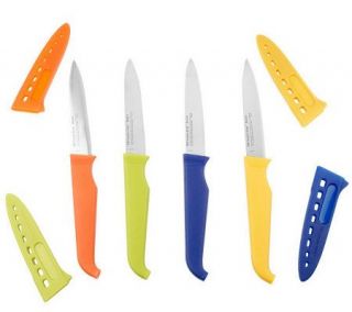 Rachael Ray Set of 4 Paring Knives w/Blade Guards —