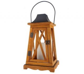 CandleImpressio Wood and Metal Lantern w/ 6 FlamelessCandle with Dual 