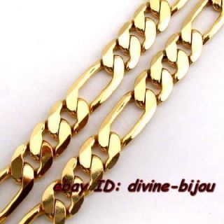Men Boys Gold Plated Cuban Link Necklace 20inch