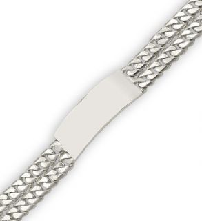 sterling silver hand made cuban link id bracelet