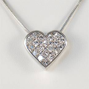 Gorgeous 2 Carat CZ Cubic Zirconia Heart Necklace