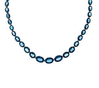 106 ct tw 20 London Blue Topaz Sterling Tennis Necklace Limited 