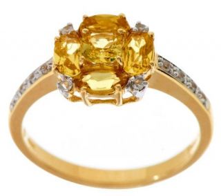 50 ct tw Thai Yellow Sapphire and White Zircon Ring, 14K —