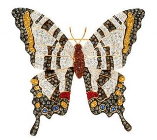 Joan Rivers Pave Zebra Swallowtail Butterfly Brooch   J268791