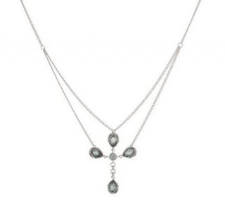 Anthony Nak Sterling 6.30 ct tw Lab Created Cross Necklace —