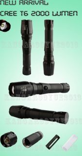 CREE XM L T6 Zoomable 2000 Lumen LED 18650 Flashlight Torch New