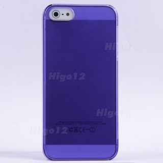 Purple Crystal Clear Transparent Hard Plastic Case Cover Fit for I