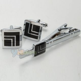  Quality Mens Accessories Set Tie Clips + Cufflinks Wedding Party Gift