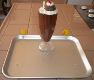 Vintage Car Hop Tray + Glass Ice Cream Soda Period Correct TraCo LOW