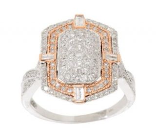 AffinityDiamond 1.00 ct tw Art Deco Design Rose & White 14K Gold Ring 