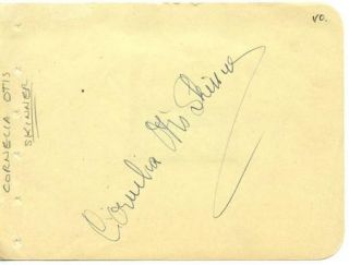 Cornelia Otis Skinner Vintage Signed Page Autographed