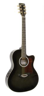 crestwood 2071eq black acoustic electric guitar