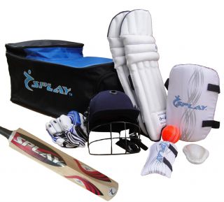 Cricket Kit equipment Set Helmet Pads Batting Gloves bat ball leg