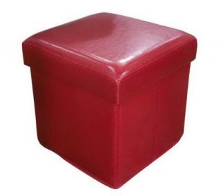 Faux Leather Fold Up Storage Ottoman by Valerie   H168880