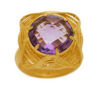 Spun Gold Dimensional Faceted Gemstone Ring, 14K Gold   J270908