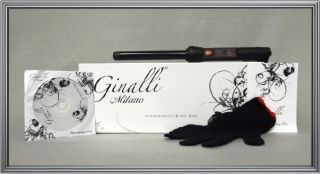 Ginalli Milano 19mm Curling Iron + Glove + DVD   Dual Voltage