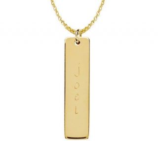 Posh Mommy 18K Gold Plated Tall Tag Pendant with Chain —