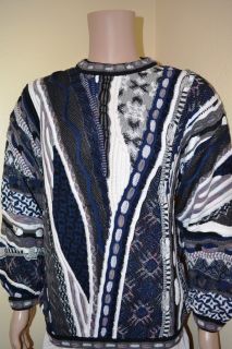 Vtg Domenic Sacco Wild Textured Bill Cosby cotton sweater Medium