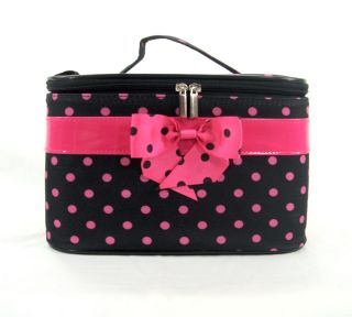 Polka Dot Cosmetic Case Travel Luggage Makeup Bag M L