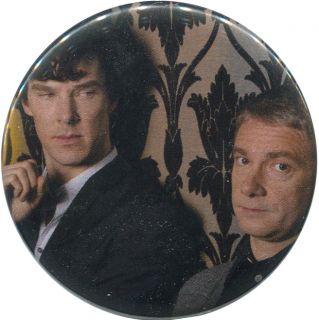  John 2 25 Pinback Button BBC Holmes Watson Freeman Cumberbatch