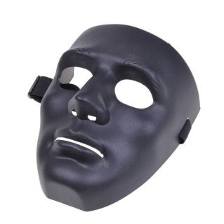 Full Face Plastic Plain Mask Costume Party Dance Crew Black Mask