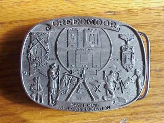 1988 NRA Creedmoor Pewter Belt Buckle 1st Edition National Rifle