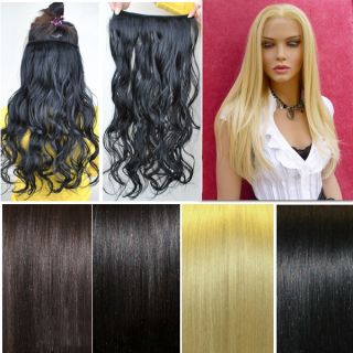 10 STYLE★5 Color★ Curly Curl Wavy Straight Clip in Hair